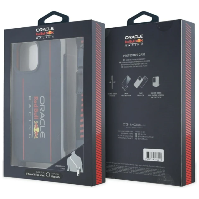 Чохол Red Bull Silicone Strap and Vertical Logo для iPhone 16 Pro Max Navy with MagSafe (RBHMP16X24SISOLRV)