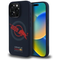 Чохол Red Bull Silicone Red Lining Logo для iPhone 15 Pro Navy with MagSafe (RBHMP15L24SIOLVR)