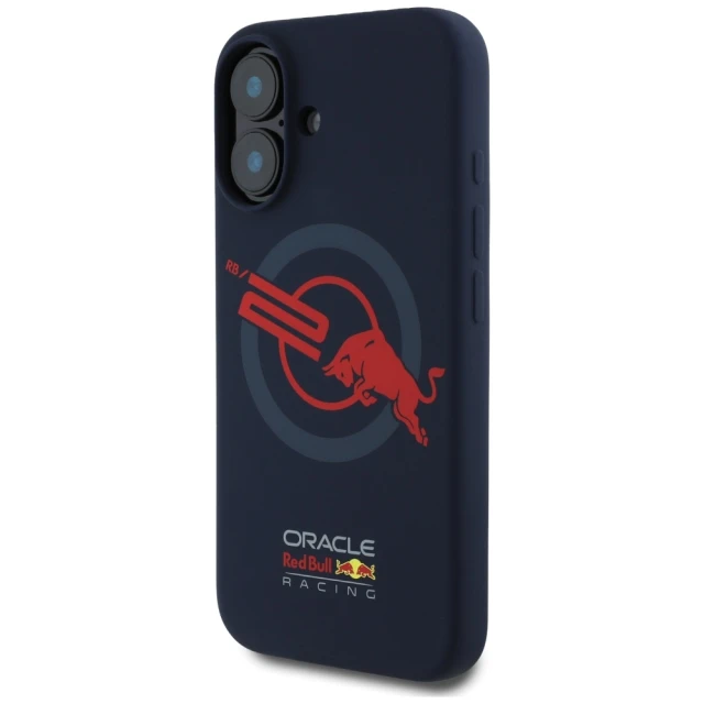Чохол Red Bull Silicone Red Lining Logo для iPhone 16 Navy with MagSafe (RBHMP16S24SIOLVR)