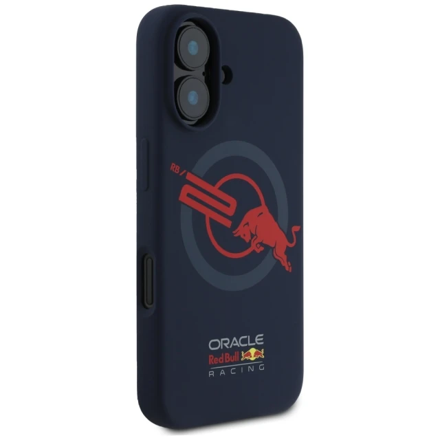 Чохол Red Bull Silicone Red Lining Logo для iPhone 16 Navy with MagSafe (RBHMP16S24SIOLVR)