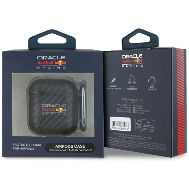 Чохол для навушників Red Bull PU Carbon Logo для AirPods 2 | 1 Black (RBA2PUCAILK)