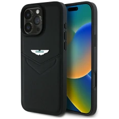 Чохол Aston Martin HC Leather Victory Design для iPhone 16 Pro Black (ASHCP16LPVIK)