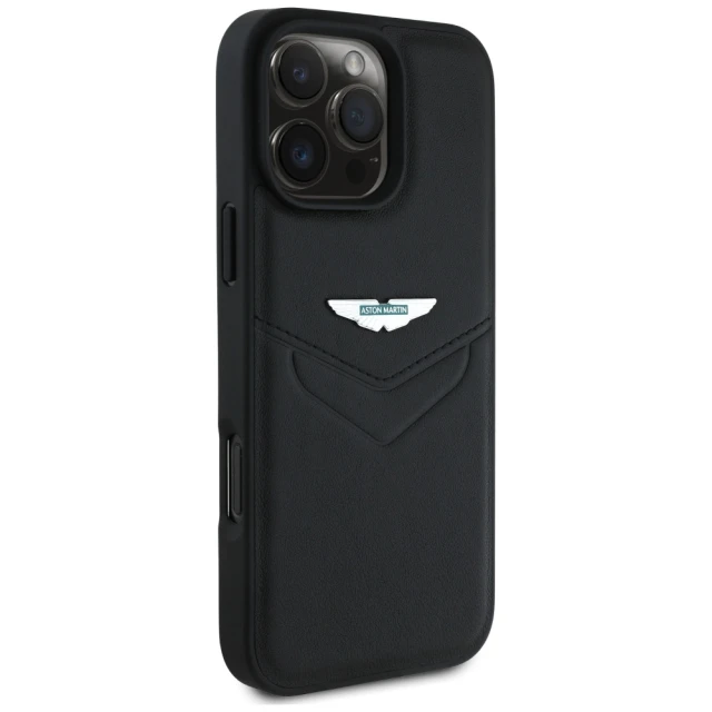 Чохол Aston Martin HC Leather Victory Design для iPhone 16 Pro Black (ASHCP16LPVIK)