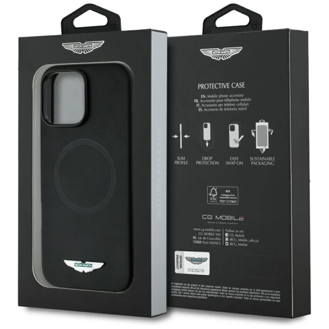 Чохол Aston Martin HC FW Logo для iPhone 16 Pro Max Black with MagSafe (ASHMP16XPLOK)