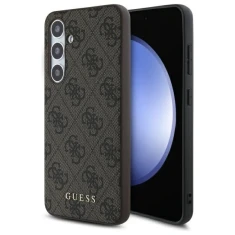 Чохол Guess 4G Metal Gold Logo для Samsung Galaxy S24 FE (S721) Brown (GUHCS24FEG4GFBR)