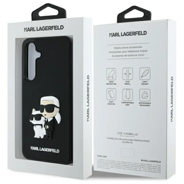 Чохол Karl Lagerfeld 3D Rubber Karl & Choupette для Samsung Galaxy S24 FE (S721) Black (KLHCS24FE3DRKCNK)