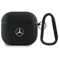 Чохол для навушників Mercedes Leather Metal Logo для AirPods 4 Black (MEA4CSLBK)