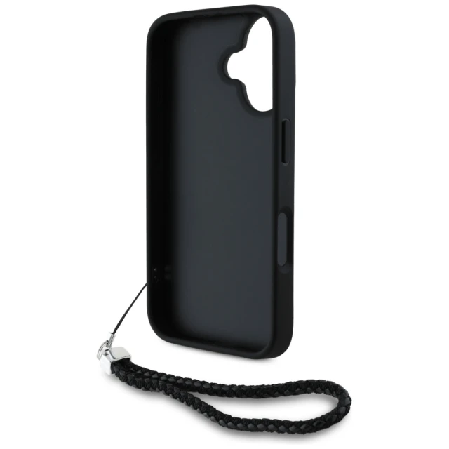 Чохол Karl Lagerfeld Quilted Initial Logo & Chain Strap для iPhone 16 Black (KLHCP16SPSQSKLSMSK)