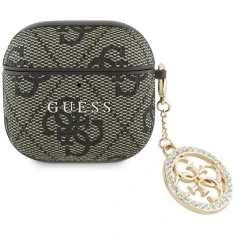 Чохол для навушників Guess 4G Strass Charm для AirPods 4 Brown (GUA4P4E4CDW)