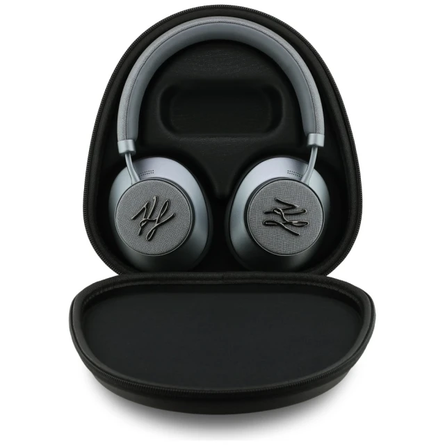 Наушники Karl Lagerfeld Grained Initials Bluetooth ANC Grey (KLBHP73PSAKLSG)