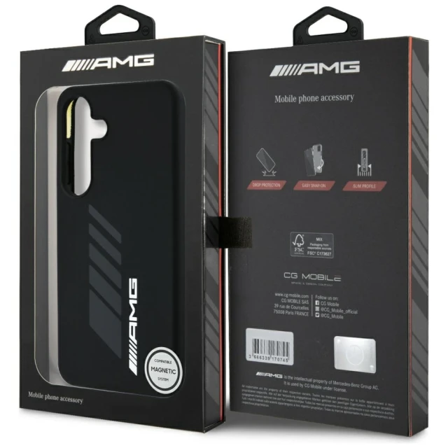 Чохол Mercedes Oversize Rhombs для Samsung Galaxy S25 (S931) Black with MagSafe (AMHMS25S24SORYK)
