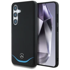 Чохол Mercedes Leather Contrasted Blue Horizontal Curve для Samsung Galaxy S25 (S931) Black with MagSafe (MEHMS25S24RBIBK)