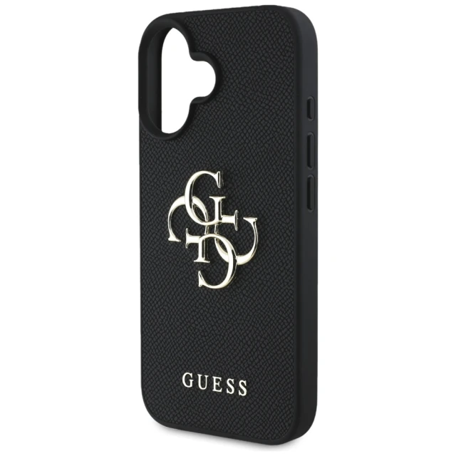 Чехол Guess Grained Big 4G Logo Small Classic Logo для iPhone 16 Black (GUHCP16SPGT4MBK)