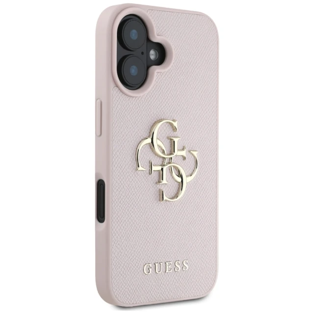 Чохол Guess Grained Big 4G Logo Small Classic Logo для iPhone 16 Pink (GUHCP16SPGT4MBP)