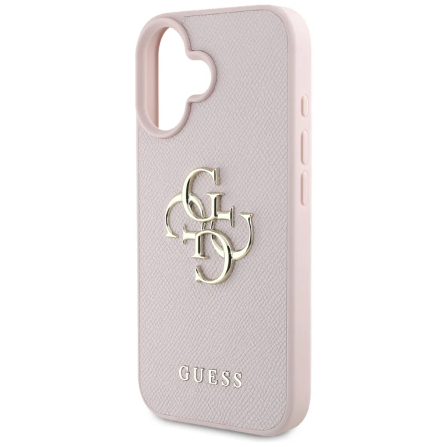 Чохол Guess Grained Big 4G Logo Small Classic Logo для iPhone 16 Pink (GUHCP16SPGT4MBP)