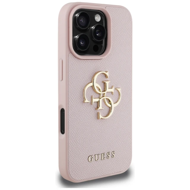 Чохол Guess Grained Big 4G Logo Small Classic Logo для iPhone 16 Pro Pink (GUHCP16LPGT4MBP)