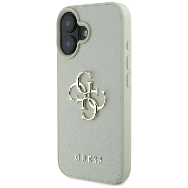 Чохол Guess Grained Big 4G Logo Small Classic Logo для iPhone 16 Green (GUHCP16SPGT4MBN)