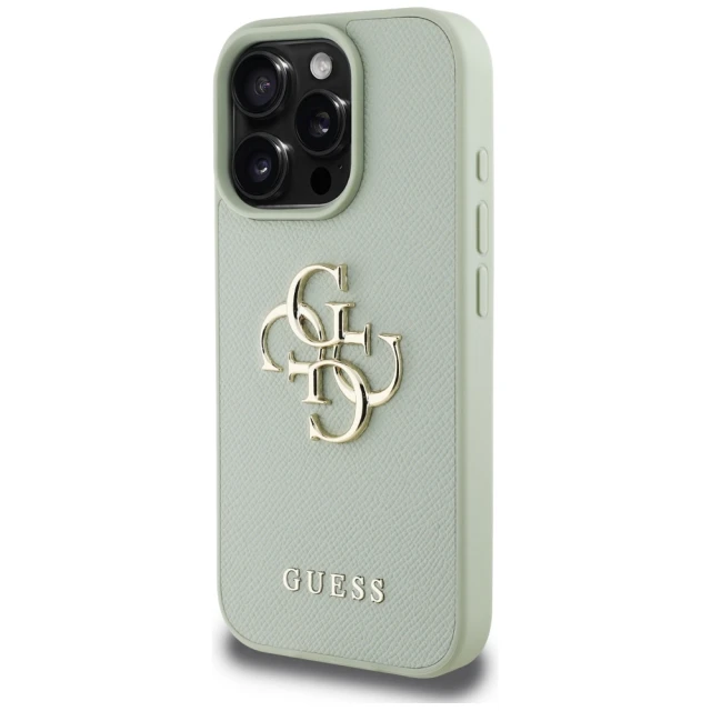 Чохол Guess Grained Big 4G Logo Small Classic Logo для iPhone 16 Pro Green (GUHCP16LPGT4MBN)