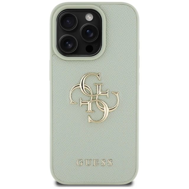 Чохол Guess Grained Big 4G Logo Small Classic Logo для iPhone 16 Pro Green (GUHCP16LPGT4MBN)
