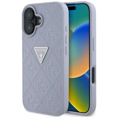 Чохол Guess Hot Stamp 4G Pattern Triangle Metal Logo для iPhone 16 Purple (GUHCP16SPGP4STRU)