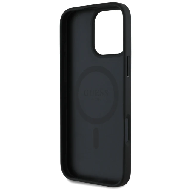 Чохол Guess Grained Printed Flower Pattern для iPhone 16 Pro Black with MagSafe (GUHMP16LPGNMPLMK)