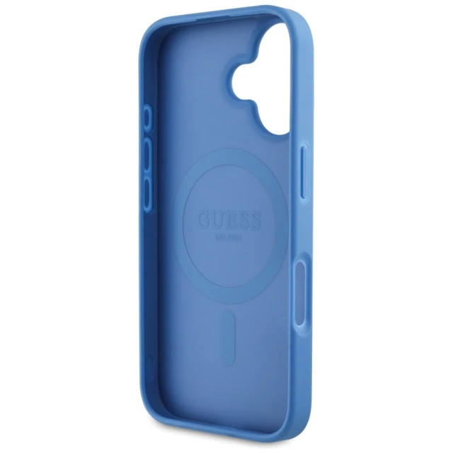 Чохол Guess 4G Round Patch Classic Logo для iPhone 16 Blue with MagSafe (GUHMP16SP4PGRSGB)
