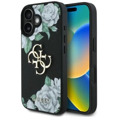 Чохол Guess Grained Roses Big 4G Logo для iPhone 16 Black (GUHCP16SPGROP4MK)