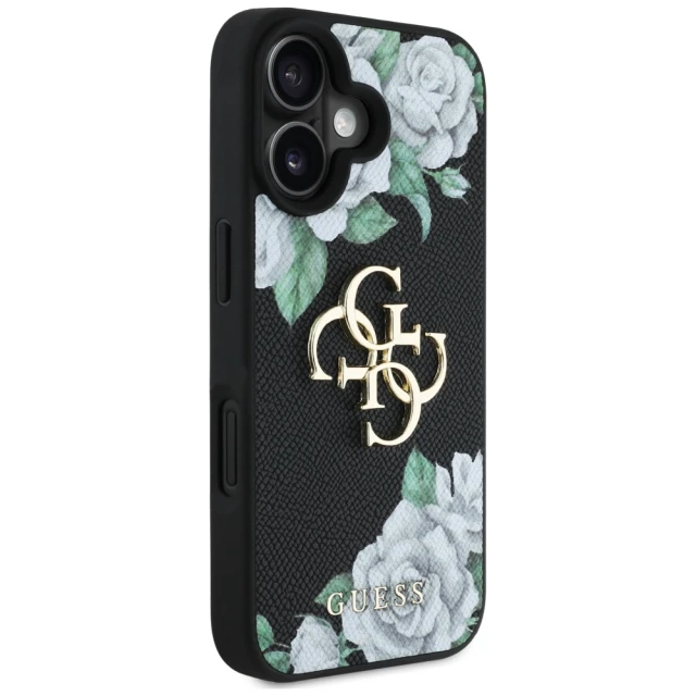 Чохол Guess Grained Roses Big 4G Logo для iPhone 16 Black (GUHCP16SPGROP4MK)