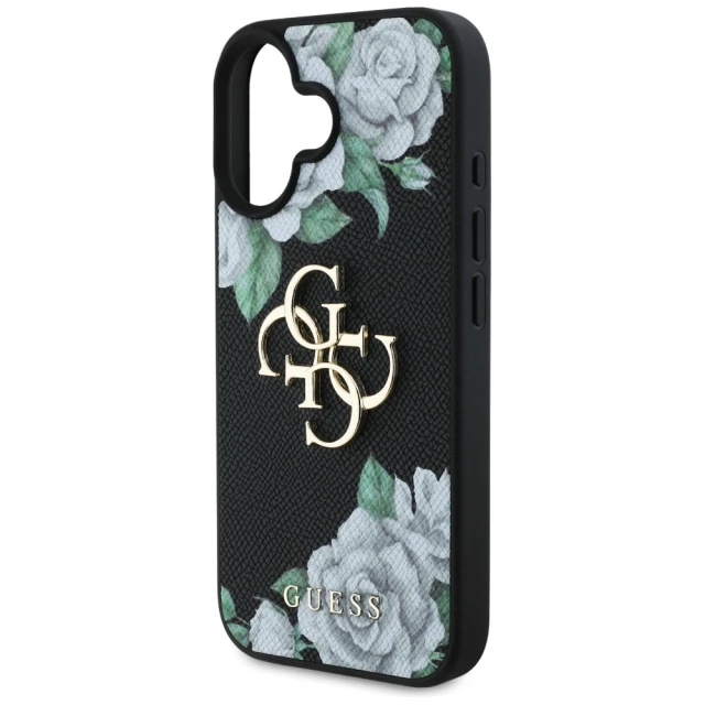 Чохол Guess Grained Roses Big 4G Logo для iPhone 16 Black (GUHCP16SPGROP4MK)