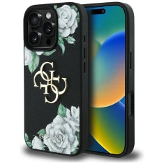 Чохол Guess Grained Roses Big 4G Logo для iPhone 16 Pro Black (GUHCP16LPGROP4MK)
