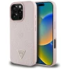 Чохол Guess Grained Hot Stamp Peony Pattern Triangle Logo для iPhone 16 Pro Pink with MagSafe (GUHMP16LPGBTMP)