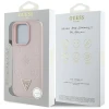 Чохол Guess Grained Hot Stamp Peony Pattern Triangle Logo для iPhone 16 Pro Pink with MagSafe (GUHMP16LPGBTMP)