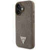 Чохол Guess Grained Hot Stamp Peony Pattern Triangle Logo для iPhone 16 Brown with MagSafe (GUHMP16SPGBTMW)