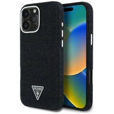 Чохол Guess Denim Triangle Logo для iPhone 16 Pro Black with MagSafe (GUHMP16LRJFWTLK)