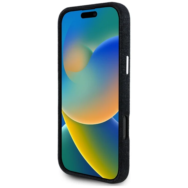 Чехол Guess Denim Triangle Logo для iPhone 16 Pro Max Black with MagSafe (GUHMP16XRJFWTLK)