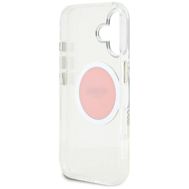 Чохол Guess IML Metal Colored Circle Classic Logo для iPhone 16 Pink with MagSafe (GUHMP16SHTDRCEDP)