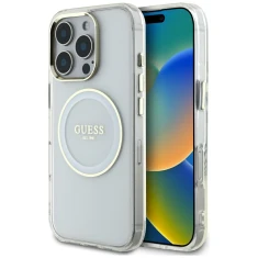 Чохол Guess IML Metal Colored Circle Classic Logo для iPhone 16 Pro White with MagSafe (GUHMP16LHTDRCEDH)