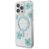 Чохол Guess Resin Flower Glitter для iPhone 16 Pro Turquoise with MagSafe (GUHMP16LRBFGFGMQ)