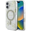Чехол Guess Resin Flower Glitter для iPhone 16 Beige with MagSafe (GUHMP16SRBFGFGME)