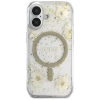 Чехол Guess Resin Flower Glitter для iPhone 16 Beige with MagSafe (GUHMP16SRBFGFGME)