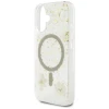 Чехол Guess Resin Flower Glitter для iPhone 16 Beige with MagSafe (GUHMP16SRBFGFGME)
