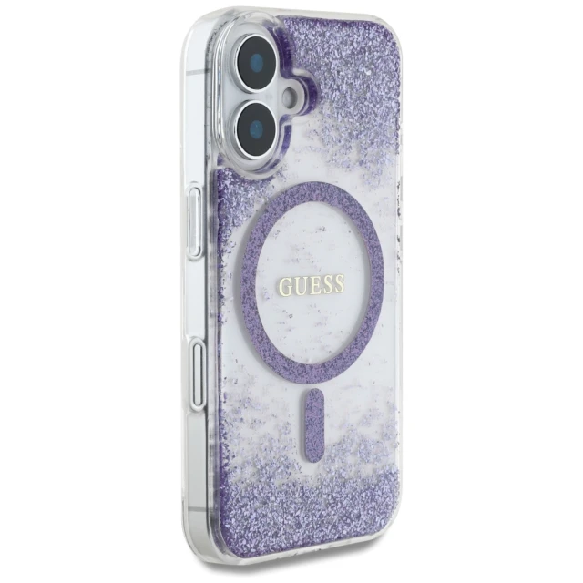 Чохол Guess Resin Gradient Glitter для iPhone 16 Purple with MagSafe (GUHMP16SRGRGEU)
