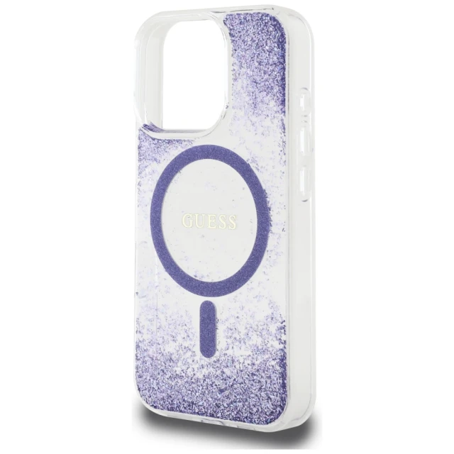 Чехол Guess Resin Gradient Glitter для iPhone 16 Pro Purple with MagSafe (GUHMP16LRGRGEU)