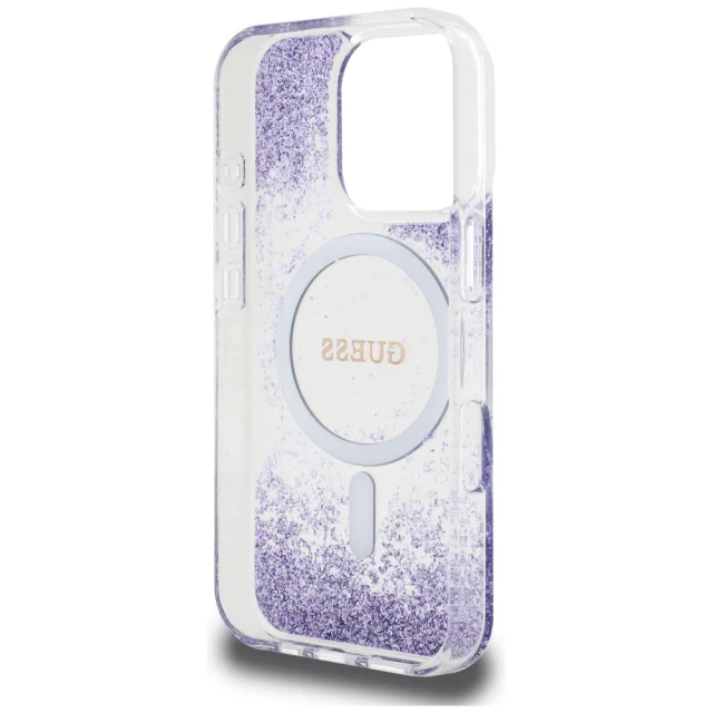 Чехол Guess Resin Gradient Glitter для iPhone 16 Pro Purple with MagSafe (GUHMP16LRGRGEU)
