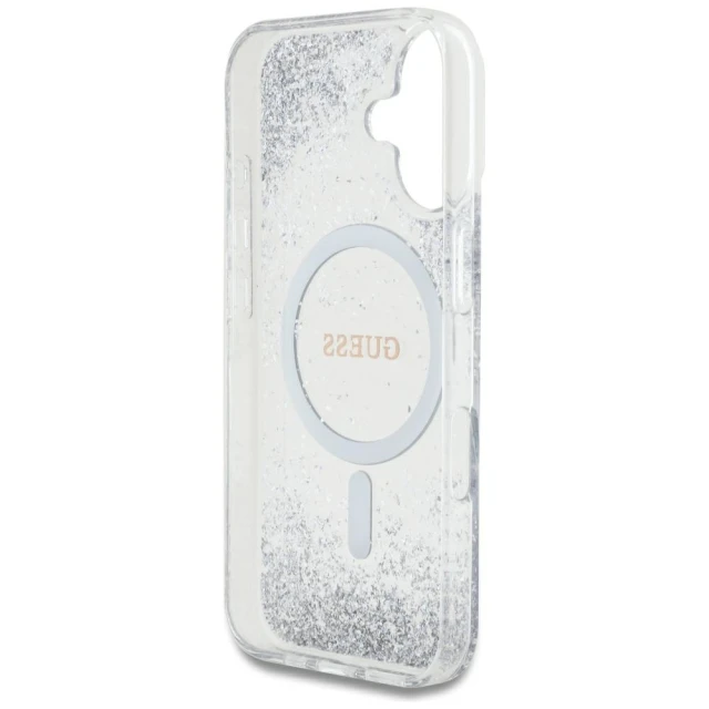 Чохол Guess Resin Gradient Glitter для iPhone 16 Silver with MagSafe (GUHMP16SRGRGES)