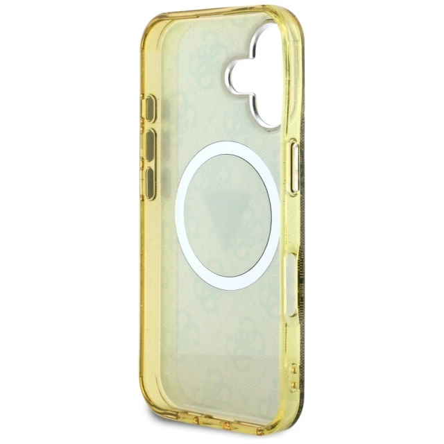 Чохол Guess IML Metal Glitter 4G Circle Triangle для iPhone 16 Brown with MagSafe (GUHMP16SHG4PRTGW)