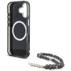 Чохол Guess Palm Trees Triangle Pearl Strap для iPhone 16 Black with MagSafe (GUHMP16SHPCTPLSK)