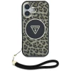 Чохол Guess HC IML Leopard Triangle Cord Strap для iPhone 16 Brown with MagSafe (GUHMP16SHLORSSW)