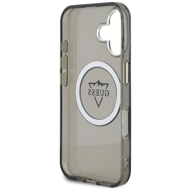Чохол Guess IML Metal Mountain Logo для iPhone 16 Black with MagSafe (GUHMP16SHFGTMSLSK)