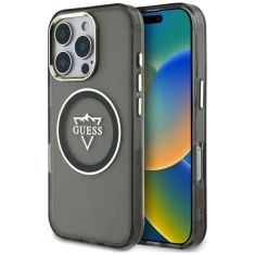 Чохол Guess IML Metal Mountain Logo для iPhone 16 Pro Black with MagSafe (GUHMP16LHFGTMSLSK)